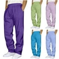 thumbnail image 6 of Moxiu Mens Sweatpants Open Bottom Baggy Sweat Pants Straight Leg Fleece Joggers Drawstring Gym Athletic Pants with Pockets Purple,M, 6 of 6