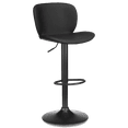 thumbnail image 1 of Bouclair Tabouret de Bar Réglable en Similicuir Texturé Noir et Métal, 1 of 10