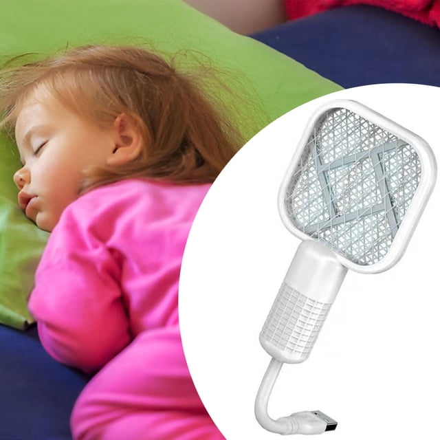 Raqueta matamoscas portátil USB con luz Blanco