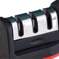 thumbnail image 5 of Handheld Knife Sharpening Tool 3 Segments Red and Black Multipurpose Knife Sharpener for Kitchen, 5 of 5