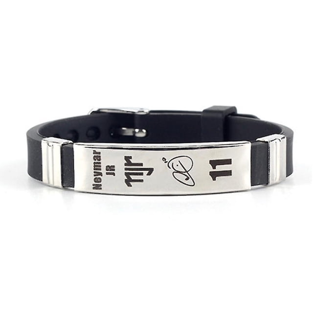 Pulsera de fútbol Pulsera Neymar Pulsera de silicona Hebilla de acero de titanio Muñeca ajustable