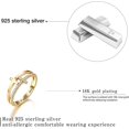thumbnail image 3 of Anillo de plata de ley 925 chapado en oro de 18 quilates con circonita cúbica, anillos de doble cruz con diamantes de imitación, anillos de circonita cúbica, regalos para mujeres, niñas, mamá, ma, 3 of 5