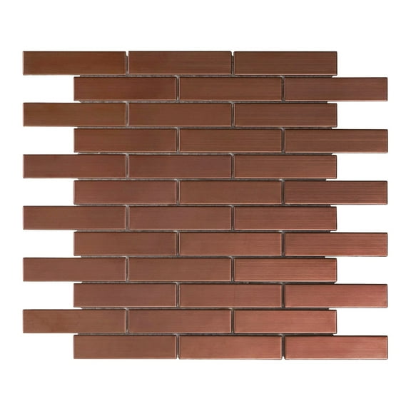 Modket TDH250RG Rose Gold Copper Metallic Brick Joint Mosaic Tile Kitchen Bath Wall Backsplash
