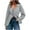Gray, variant on Karight Women's Solid Color Fashionable Button Without Pocket U-neck Cardigan Blazer Top Jacket