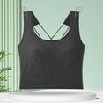 thumbnail image 2 of Camiseta sin mangas con relleno en el pecho para mujer: top corto, capa interior de cintura alta para verano, 2 of 4