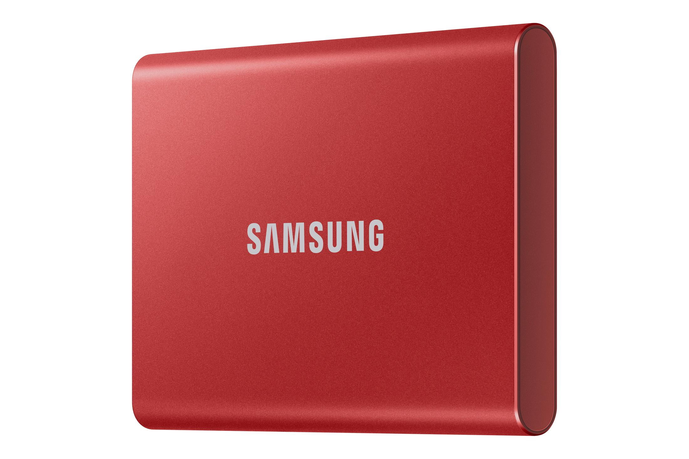 het formulier Herhaald waterbestendig SAMSUNG T7 Portable SSD 500GB Metallic Red, Up-to 1,050MB/s, USB 3.2 Gen2  (MU-PC500R/AM) - Walmart.com