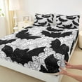 thumbnail image 3 of jejeloiu Spider Webs Bed Sheets,Halloween Theme King Sheets,Black White Sheet Set For Boys,Breathable Home Decor,4-Piece, 3 of 7