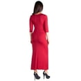 thumbnail image 3 of 24seven Comfort Apparel Alluring V-Neck Side Slit Maternity Maxi Dress, 3 of 6