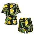 thumbnail image 5 of Picia Lemon Fruits Flowers Leaves Pajamas Sets for Women Soft Short-Sleeved Pjs with Lounge Shorts Two Piece Sleepwear-XX-Large, 5 of 9