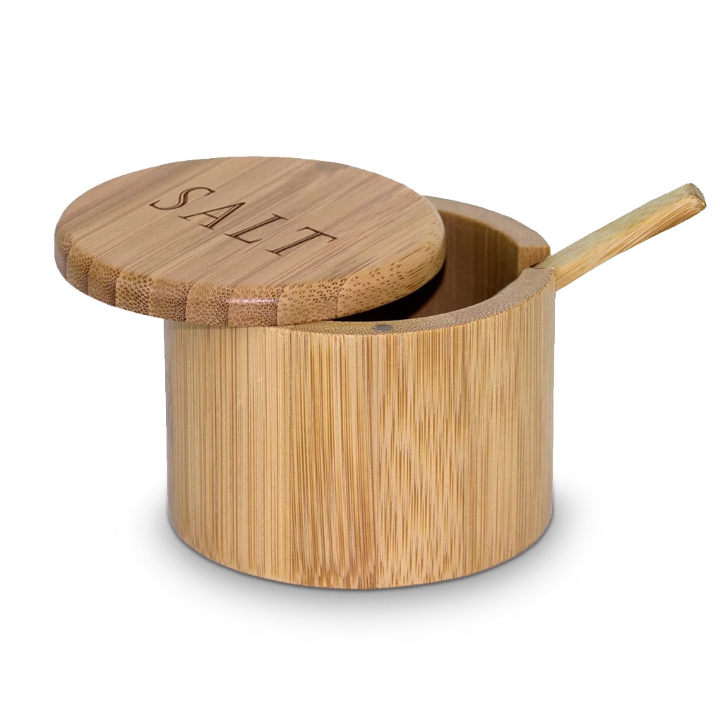 Woodluv Lazy Susan Revolving Bamboo Round Tray With Removable Dividers