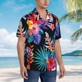 thumbnail image 5 of Bixox Men's Hawaiian Shirts Men's Tropical Palm Leaves Print Short-Sleeve Shirt-X-Large, 5 of 8