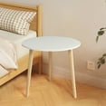 thumbnail image 5 of White Foldable Wooden Small Round Table 16.5" - Tool-Free Assembly, Triangular Base, Lightweight for Bedroom, Balcony & Apartment Use, 5 of 6