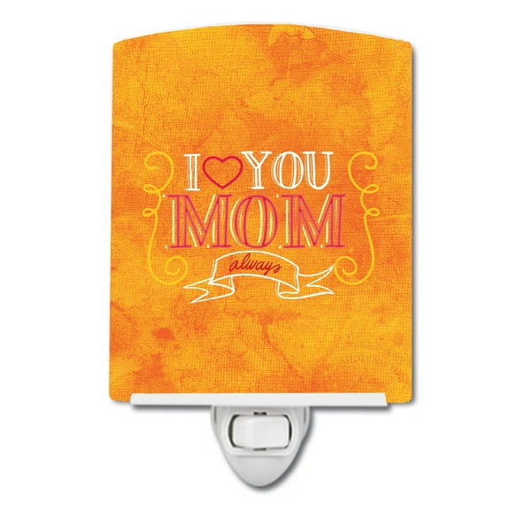 Caroline's Treasures BB5417CNL I Love you Mom Ceramic Night Light, 6x4x3", multicolor