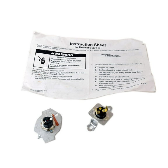 NEW Dryer Thermal Cut-Off Fuse Kit W11050897 Whirlpool
