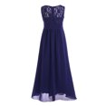 thumbnail image 2 of Aislor Kids Girls Chiffon Lace Sleeveless Wedding Bridesmaid Flower Dress Long Maxi Party Gown, 2 of 7