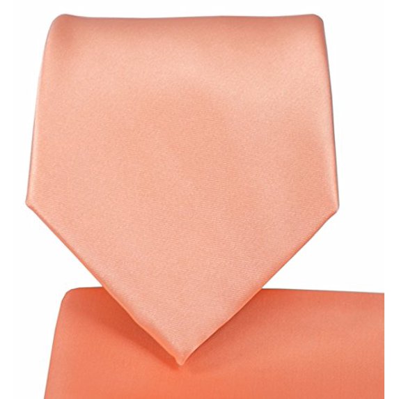 Oliver George Solid Pattern NeckTie Set (Salmon)