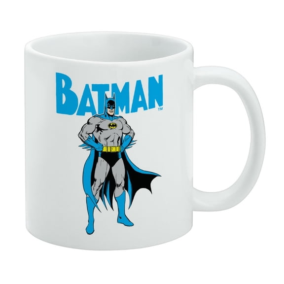 Batman Hero Pose Ceramic Coffee Mug, Novelty Gift Mugs for Coffee, Tea and Hot Drinks, 11oz, White