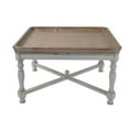 thumbnail image 3 of Fin 33 Inch Coffee Table, Tray Top, Rustic Fir Wood, Antique White, Brown, Saltoro Sherpi, 3 of 7