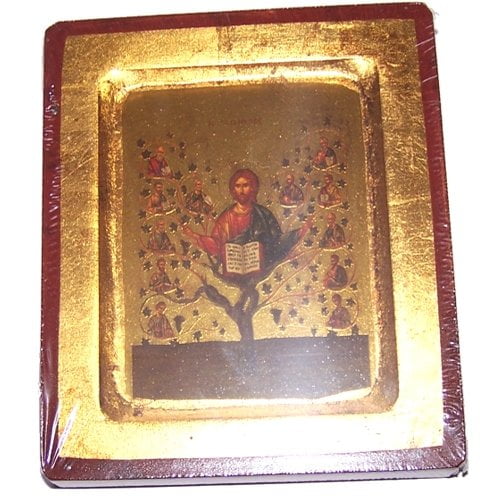 Tree of Life Icon with sheets of Gold (Lithography) - style I (5 x 4 Inches)