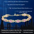 thumbnail image 2 of Gem Stone King 9.65 Ct Oval Pink Sapphire 18K Yellow Gold Plated Silver Bracelet for Women, 2 of 5