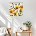 thumbnail image 3 of Retro Sunflowers Wooden Wall Clock Silent Non Ticking, Rustic Floral Butterflies Spring Summer Square Wall Clocks Battery Operated, Decor Clock for Home Office, Living Room, Kitchen, 12 Inch, 3 of 9
