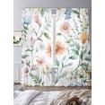 thumbnail image 3 of Watercolor Flower Sheer Curtains 96 Inch Long 2 Panels, Spring Herb Plant Leaf Light Filtering Rod Pocket Semi Sheer Curtains, Sheer Voile Drapes for Living Room Bedroom, 52"x96", 3 of 5