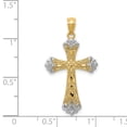 thumbnail image 3 of 14k Gold Two-tone Solid Reversible Cross Charm Pendant, 3 of 7