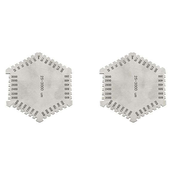 2X High Precision Stainless Steel Hexagon Wet Film Comb Instrument Diaphragm Thickness Gauge