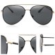 thumbnail image 4 of Gafas de sol polarizadas Peaoy Aviator Retro negras con protección UV 400 para hombres y mujeres, para viajes, pesca y conducción., 4 of 5