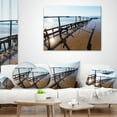 thumbnail image 3 of Designart Wooden Boardwalk on Beach - Sea Bridge Throw Pillow - 16x16, 3 of 4