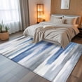 thumbnail image 5 of 5x7 Area Rugs, Blue Gray Non-Skid Rubber Backing Large Rectangle Rugs - Living Room Bedroom Home Office, Modern Simple Abstract White Ombre Texture Indoor Floor Mat Carpets Washable Rug, 5 of 9