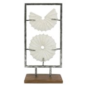 Ashland 16.25 Silver & White Floating Shells Tabletop Decor , Summer Home Decor