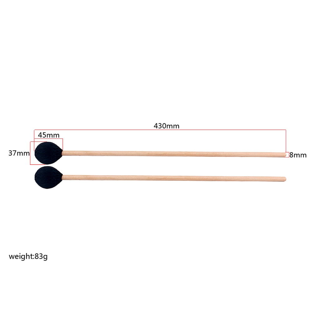 FOMIYES Drumsticks Mallets Wooden Handle Black 2Pcs