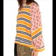 thumbnail image 3 of Sudadera con Cuello Redondo y Estampado Floral A Rayas con Bloques de Color para Mujer, Estilo Y2K Color Naranja M, 3 of 8