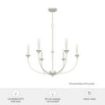 thumbnail image 7 of Hunter - Southcrest 6-light Distressed White, Large Chandelier, Dimmable, Casual Style, Candle Shaped, for Bedrooms, Dining, Living Rooms - 19635, 7 of 7