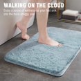 thumbnail image 2 of TECHMILLY Super Soft Shaggy Bathroom Runner Rugs, Absorbent Thick Non Slip Microfiber Bath Rugs, Quick Dry Machine Washable Bath Mat for Bathroom Floor, Bathtub and Shower 20"x47" Blizzard Blue, 2 of 7
