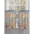 thumbnail image 5 of Octopus Coastal 2 Panel Kitchen Curtains for Windows, Summer Nautical Starfish Coral Brown Anchor Bathroom Privacy Curtain, Home Décor Window Treatment for Bedroom/Living Room 55"x45", 5 of 6