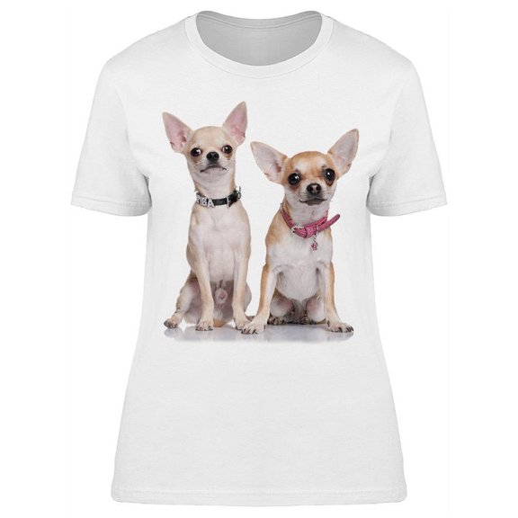 Two Cute Chihuahuas With Collars T-Shirt Women -Image by Shutterstock, Female 3X-Large