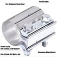 thumbnail image 7 of 2.5" Lap Joint Exhaust Band Clamp, Heavy-duty Exhaust Clamps for Mufflers and Pipes, Stainless Steel Seal Clamp Sleeve for Exhaust Repair, 7 of 7