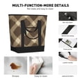 thumbnail image 4 of Large Capacity Insulated Tote Bag16.1×13.4×7.5in Thermal Insulation And Easy To Clean Strong Bearing Capacity Can Be Reused Argyle Plaid Khaki_2, 4 of 8