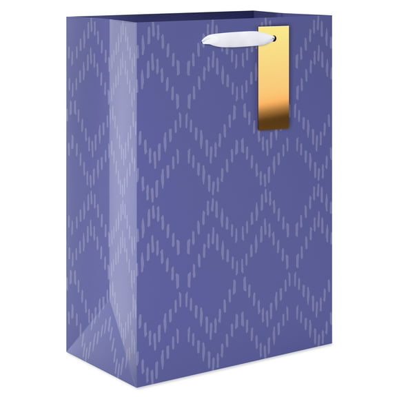 American Greetings 10 in. Medium Purple Chevron Gift Bag (1-Count)