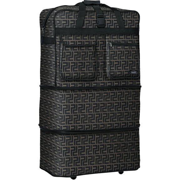 36" Rolling Wheeled Duffel Bag Spinner Luggage Bag (Coffee)