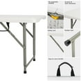 thumbnail image 4 of Ktaxon 4 Ft Plastic Event Party Folding Table, Portable Picnic Lifetable Study Desk, White, 4 of 7