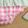 thumbnail image 6 of CUZIBR Girls Baby Romper Clothes Sets One Piece Ruffles Crewneck Sleeveless Plaid Cartoon Watermelon Embroidery Bodysuits Cut Jumpsuit Summer Breathable Soft Cozy Daily Wear,Pink,18-24 Months, 6 of 6