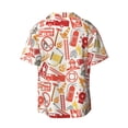 thumbnail image 2 of Xecao offers the Firefighter Icons for Men's Casual Short-sleeved Shirt, a button-up collared shirt with a pocket, perfect for beach vacations and yacht travel in the XX-Large size., 2 of 7