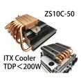 thumbnail image 4 of ZS10C-50 Disipador de de CPU Delgado de 50 mm, 10 Tubos de , Radiador de Presión Descendente ITX, de 200 W para LGA 115 X 1700 Sin Ventilador, 4 of 5