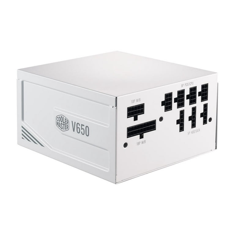 Cooler Master V650 Gold V2 White Edition Full Modular, 650W, 80+ Gold  Efficiency, Semi-fanless Operation, 16AWG PCIe High-efficiency Cables, 10  Year
