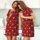 thumbnail image 4 of Fotbe Christmas Deer B Bata de Dormir para Mujer con Estampado, Camisón de Algodón de Manga Corta, Ropa de Dormir Casual, 4 of 6