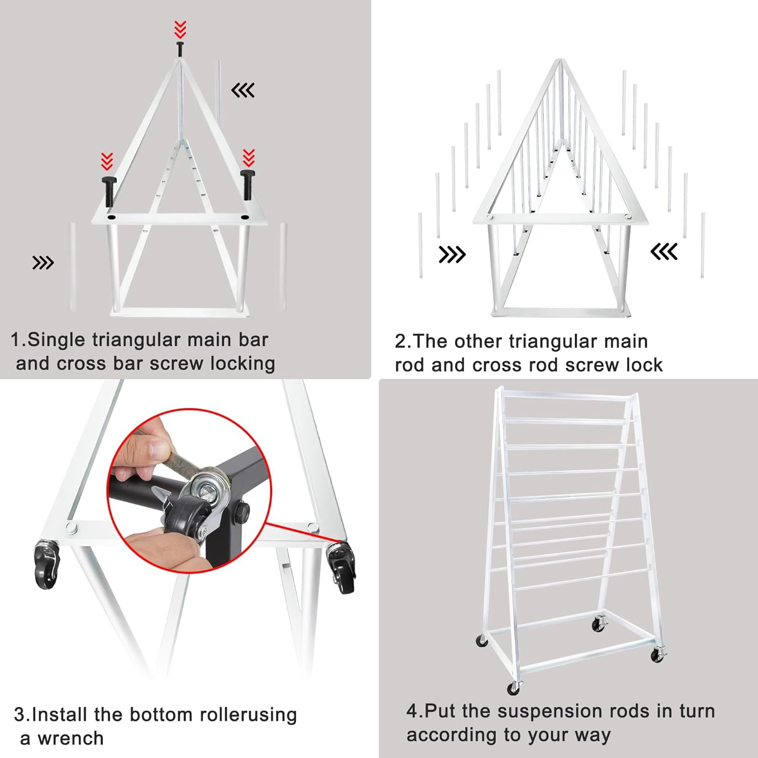 AOBAIWO Ribbon Holder Organizer Rack, 15 Tier Double-Sided Metal Ribbon Organizer Freestanding Movable Ribbon Storage, Large Capacity Ribbon Organizer