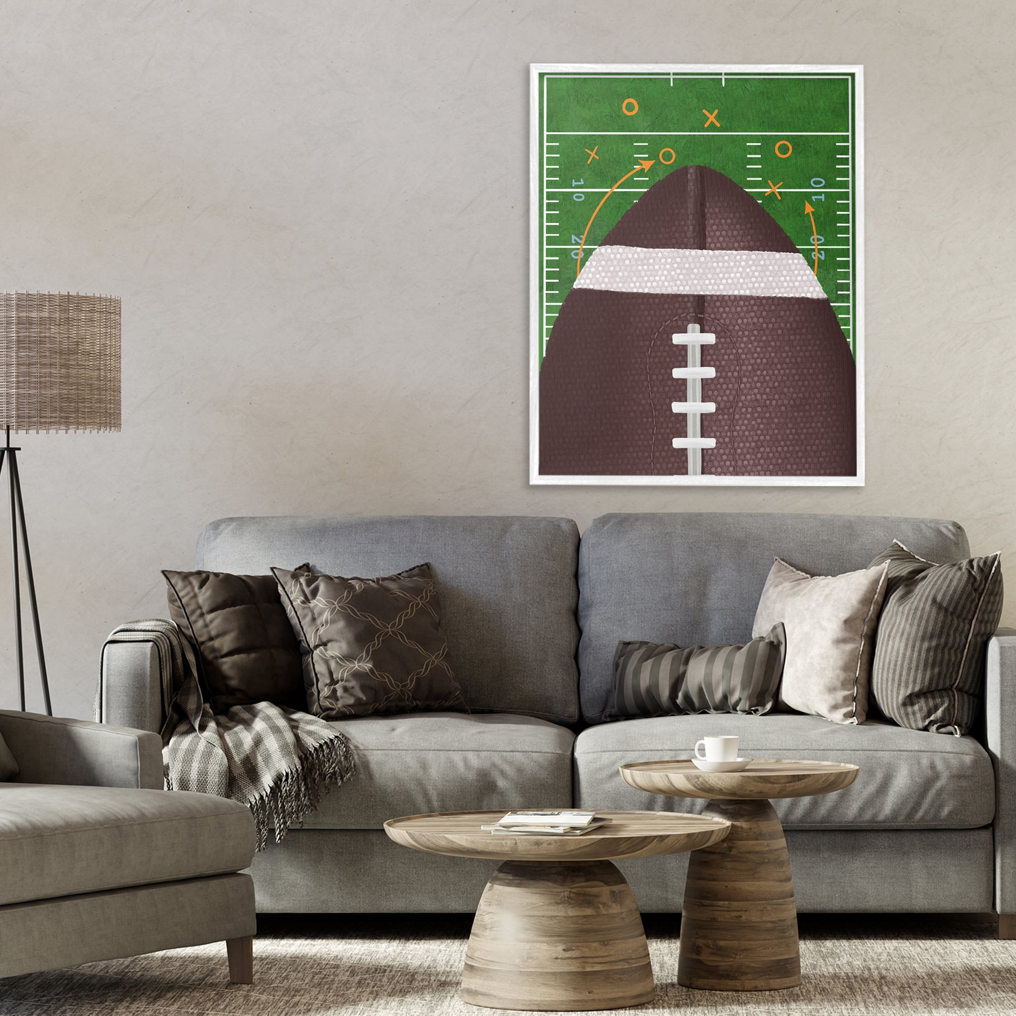 Stupell Industries Football Field Tactics White Framed Giclee Art, design by Jennifer Stith